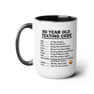 80th Birthday Mug, Funny 80th Birthday Gift, Funny Gift for, 80 year old, 80th Birthday Gift, 80th Birthday Coffee Mug, large mug image 2