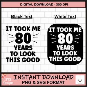 80th Birthday SVG, 80th Birthday, SVG, PNG, shirt Design, Funny 80th Birthday, Digital, Design, 80 year old, Happy 80th Birthday, Commercial
