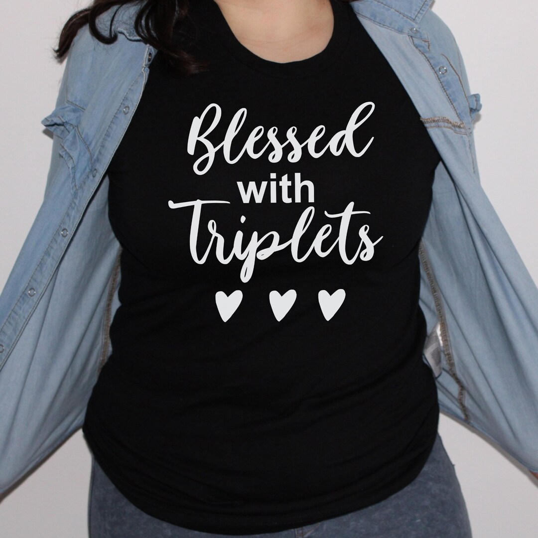 Triplet Mom T-shirt Retro Triplet Mama Shirt Mother Of Triplets