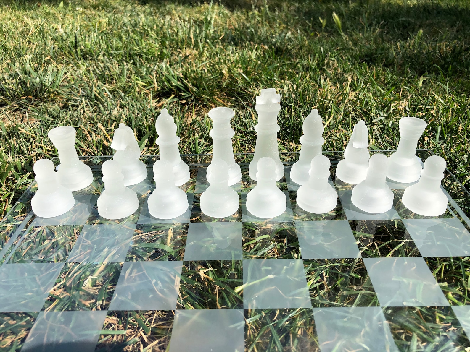 Glass Chess Set Glass Chess Chess Board Glass Chess Board Etsy
