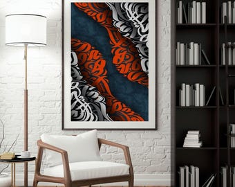 3D Arabic Calligraphy Art – Modern Islamic Home Decor (Digital Download)