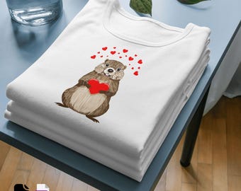 Groundhog Valentine's Day Art | Heart Animal Printable (PNG, SVG)