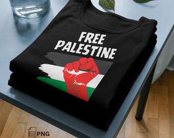 Free Palestine T-Shirt Design – Gaza, Palestinian Flag (PNG)