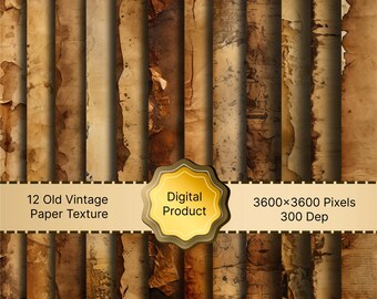 Vintage Paper Texture Pack | Aged Parchment, Grunge (Digital Download)