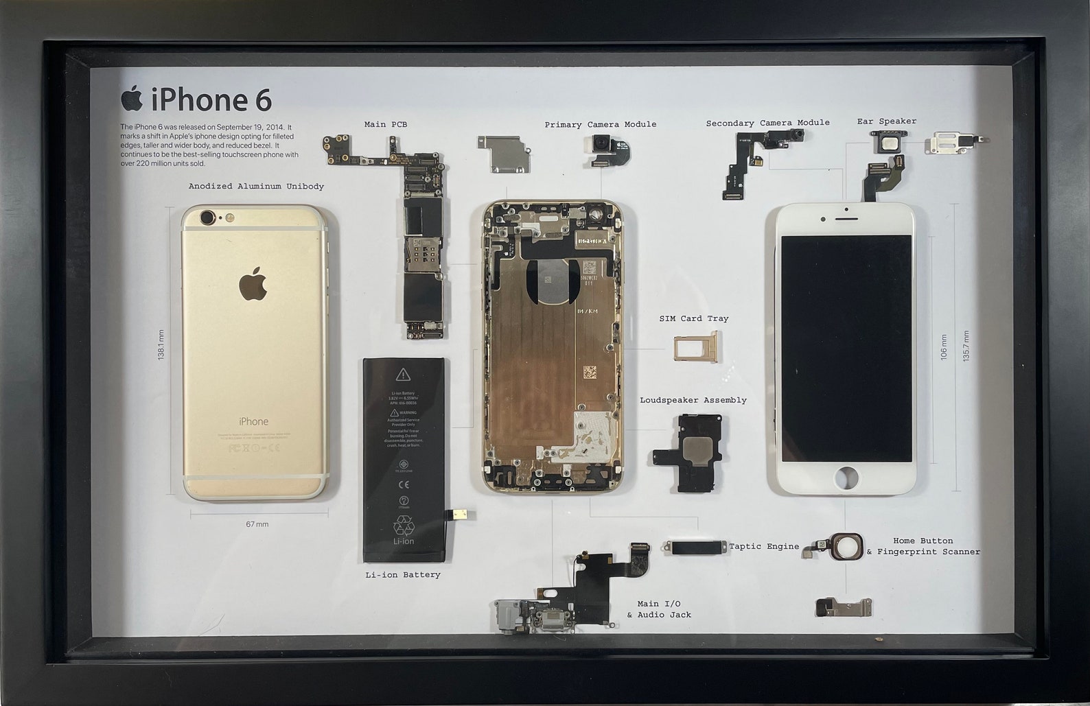 Disassembled iPhone Framed Cellphone Wall Art With Shadow Box Etsy