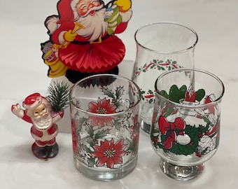 MCM, Vintage, Miscellaneous Christmas Glasses, Boho, Retro