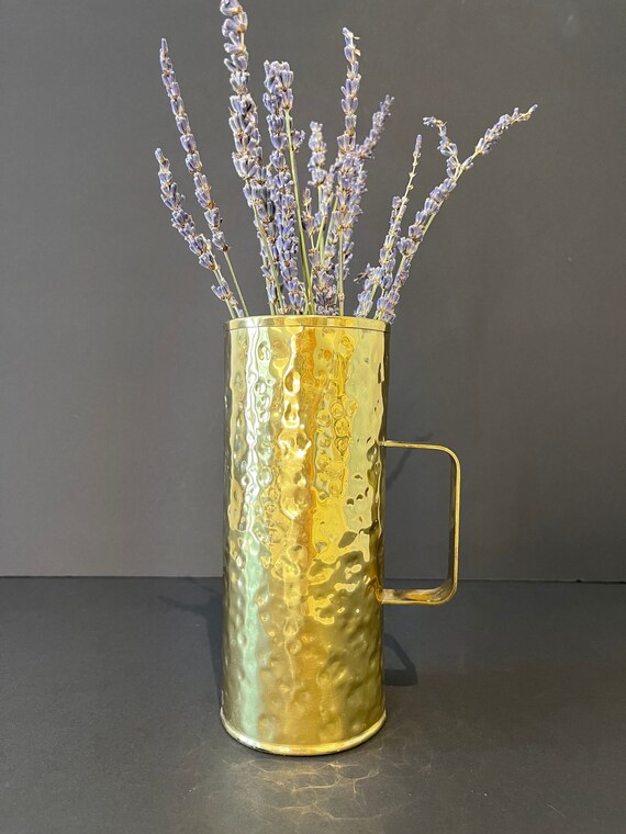 MCM Hammered Brass Bottom Vase. Colony Metal Smith Inc Co. Etsy