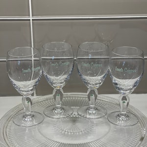 Vintage, MCM, Irish Coffee Glasses, With Shamrock Design on Stem, Barware
