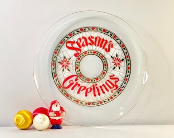 MCM Hauze Season Greetings Platter | Vintage Platter | Retro Christmas | Holiday Party Patter