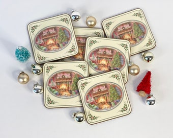 Vintage Pimpernel Christmas Coaster Set | Made in England | Christmas Decor