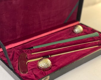 1960’s Rare Gold Golf Putter Made In Japan, Unique Golf Set, MCM, Vintage