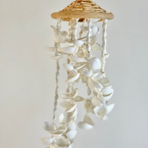 Vintage Ratan Seashell Wind Chime/Mobile Vintage 1970&#39;s