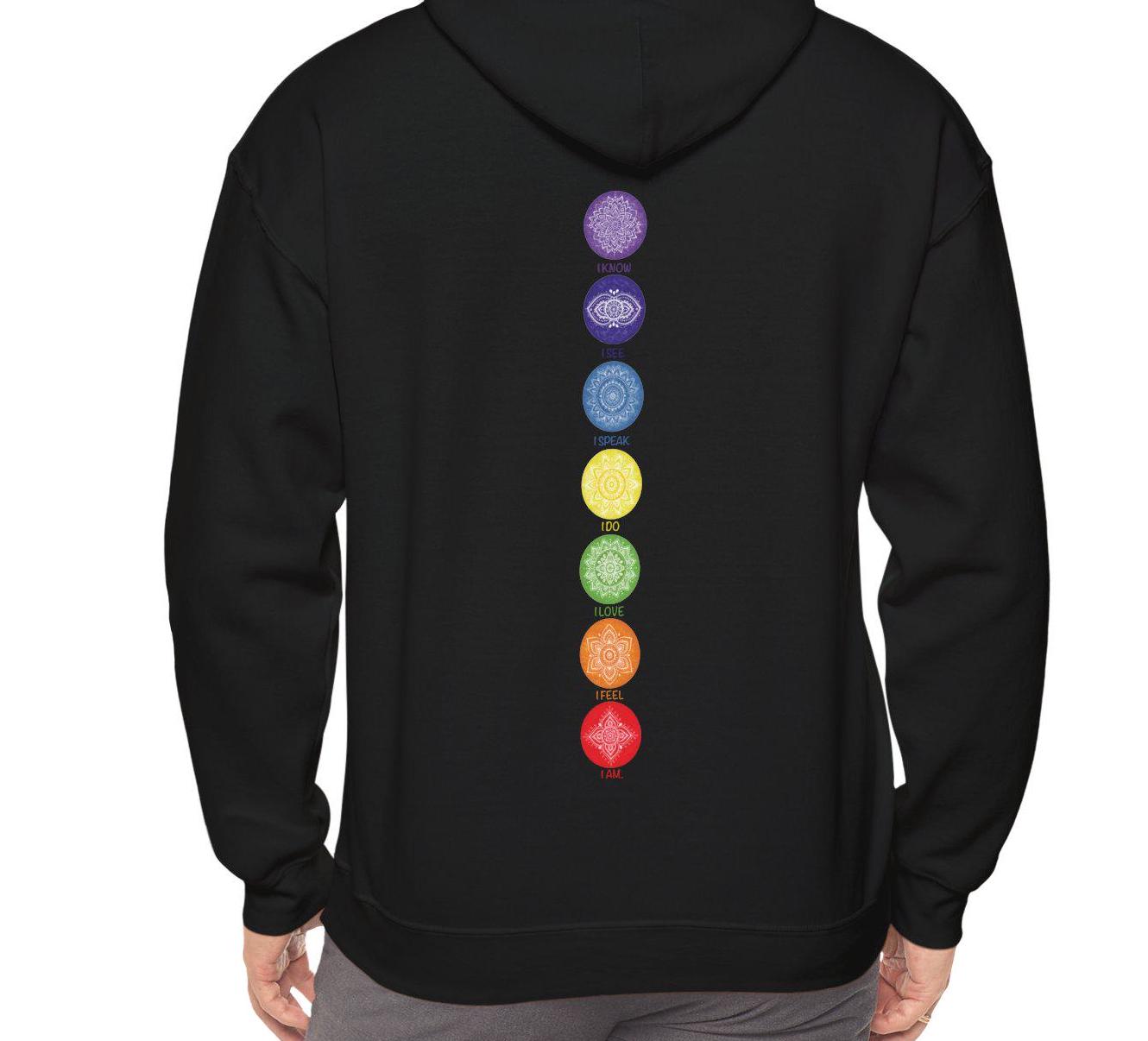 Chakra hoodie, Moon phases, 7 Chakras sweater,Yogi gift, Protect your energy, All seeing eye, Trust the Universe, Chakra Shirt, Affirmations