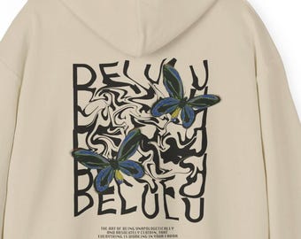 Delulu Hoodie, Delusional, Butterfly Hoodie, Trendy Hoodie, streetwear, brown hoodie, protect your energy, trippy art, cyberpunk