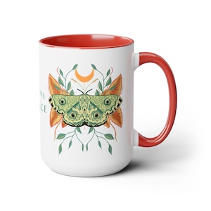 Moth Mug, Chakra system, matcha mug, Daily Affirmations, yogi gift, Affirmations, witchy gift, Yogi gift, Protect your energy,coffee mug