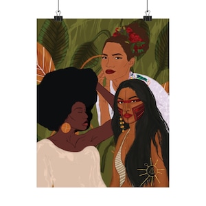 Taino Wandbild, puertoricanischer Taino-Stolz, indigene Frauen, Atabey Kunst, gerahmter Druck, Inselkunst, Taino-Symbole, Boriken-Dekor, Boricua-Stolz