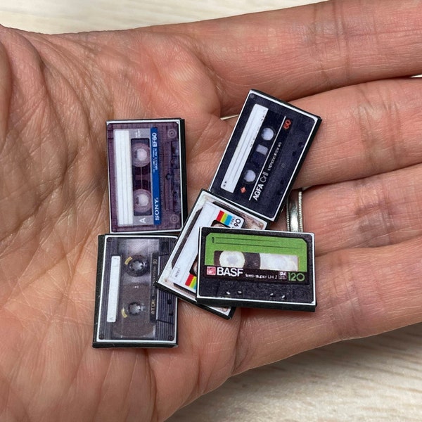 Retro Mini Audio Cassette Tape Miniature Dollhouse Collection