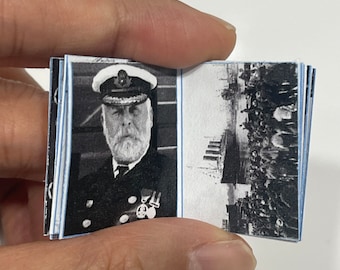 1:12 Mini Tiny Vintage Retro Historical Titanic White Star Line Portraits Photo Film Detail Magazine Book Miniature Dollhouse Collection