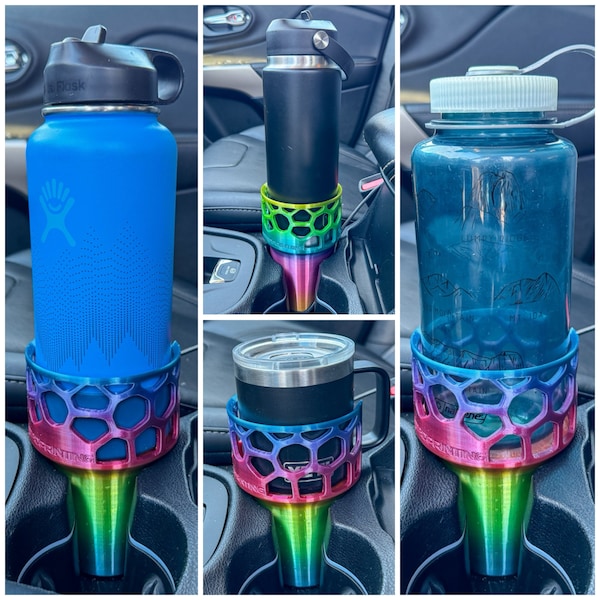 Car Cup Holder Adapter Rainbow, Hydro Flask Adapter, Nalgene Adapter, 36oz Yeti Adapter, 10oz Yeti Mug Adapter, 24oz Yeti Mug Adapter