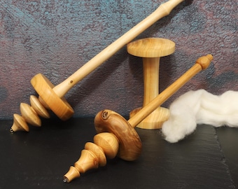 Noble hand spindles with spools / drop spindle / classic hand-turned from fine woods / unique pieces