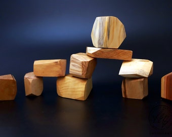 Toys / Wooden building blocks / Balance stones / Building blocks / Tumi Ishi / for young and old / made of fine wood