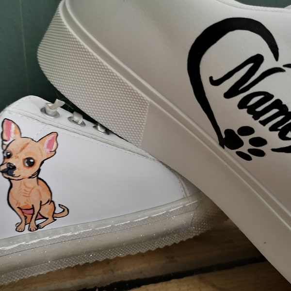 Dog Chihuahua chiwawa Custom Nike Air Force 1|Hand-painted shoes customized Nike AF1 personalisierte schuhe unisex bemalt sneakers