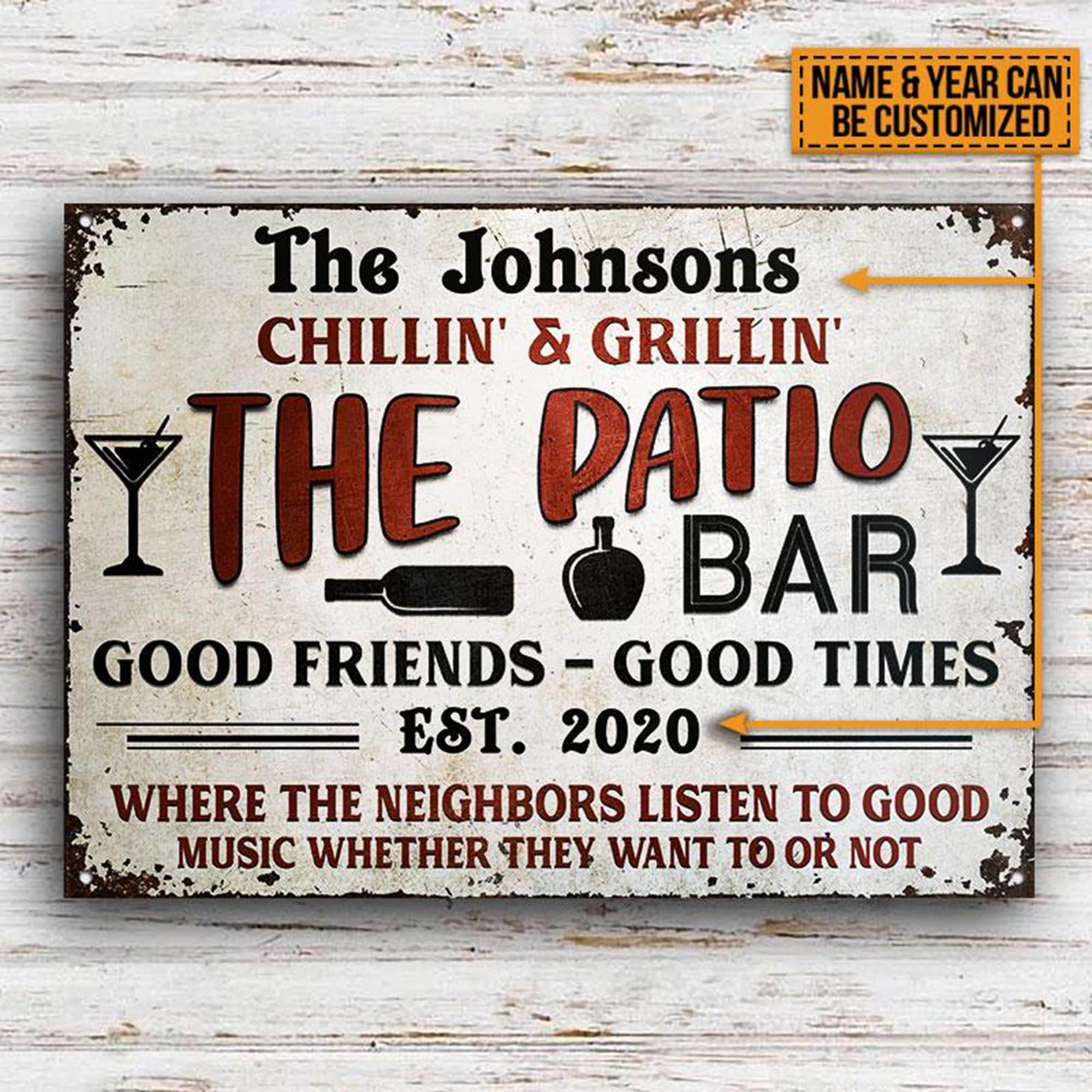 Personalized The Patio Bar Metal Sign Patio Chilling And Etsy