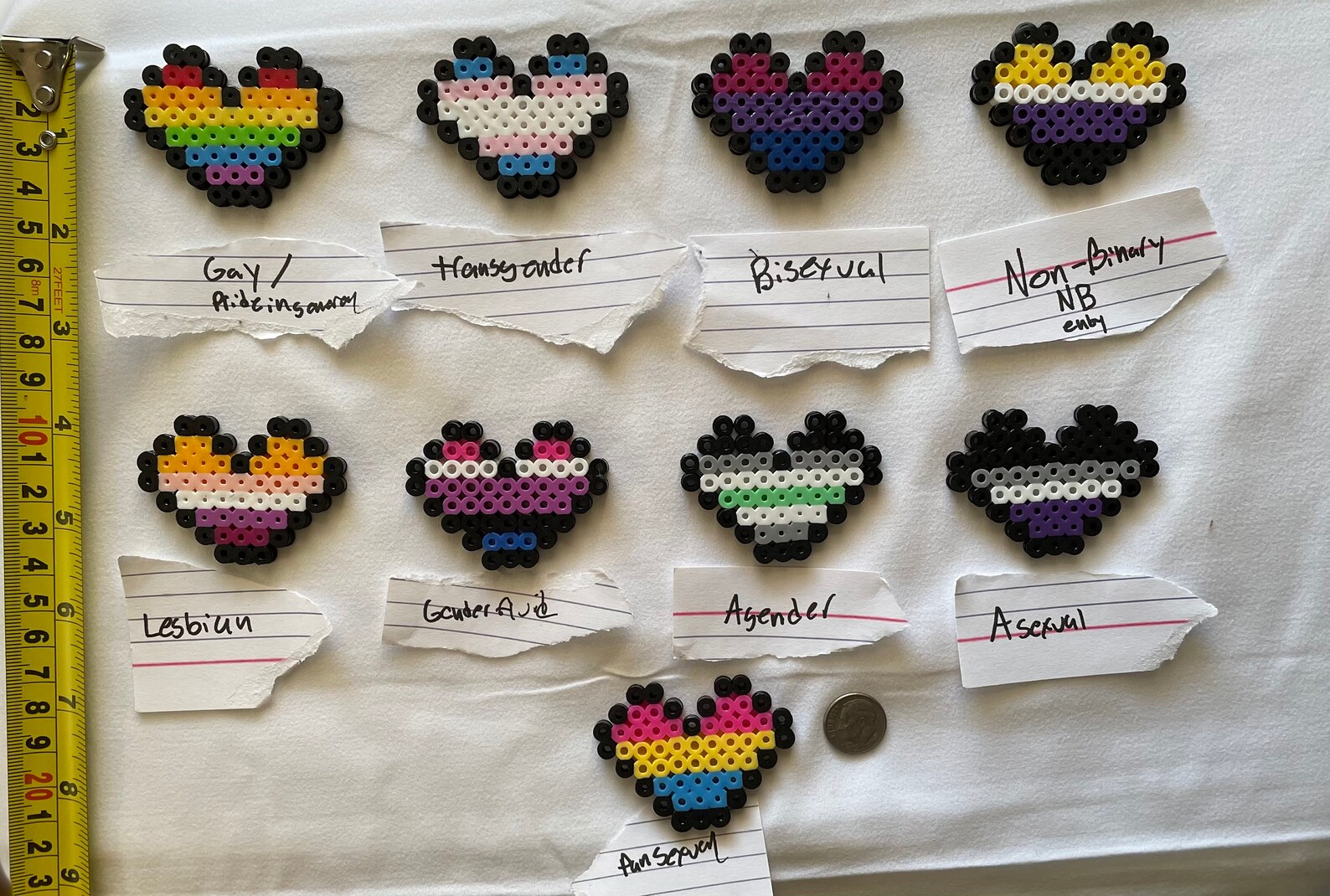 Perler Bead Pride Hearts Etsy