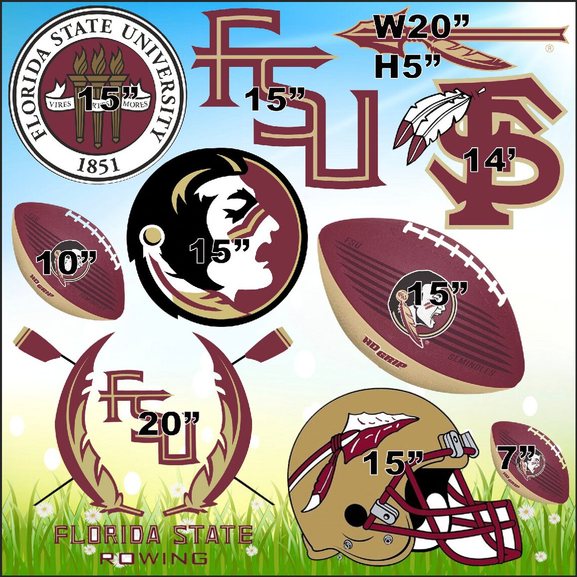 Yard Card Lawn Decor FSU Football Etsy