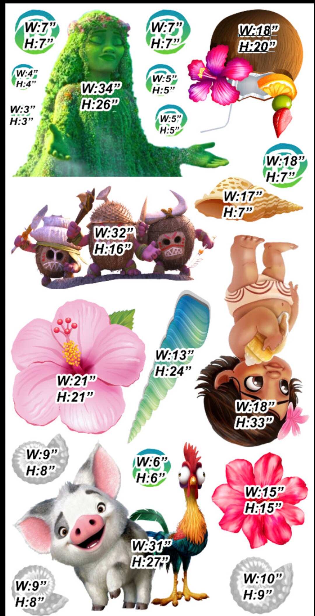 Yard Card Lawn Decor: Princess Moana Mom and Friends RA245 - Etsy