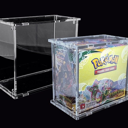 Phalanx Booster Box Acrylic Display Case for Pokemon Booster Box - Premium  Acrylic Magnetic Box 99% UV Protection with Microfiber Cloth & Rubber Feet