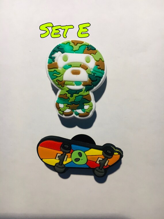 Shoe Charms Alien Skateboard Charms for 