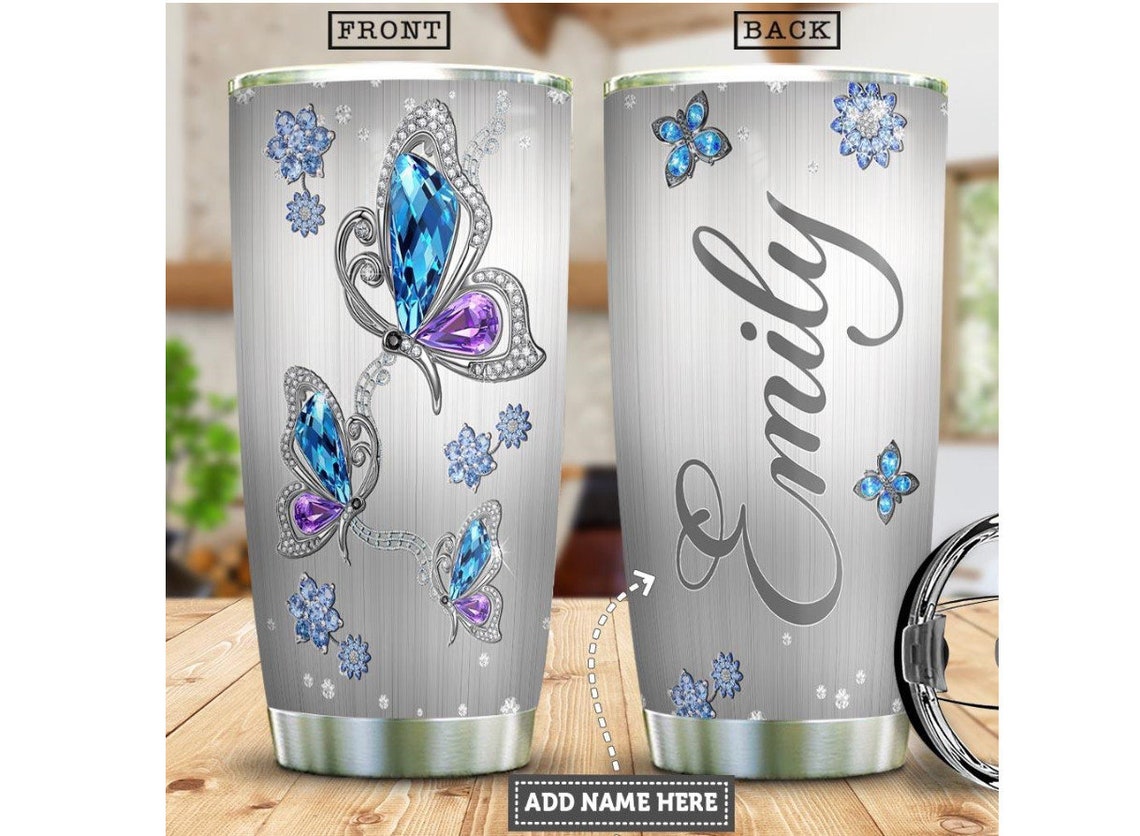 Personalized Butterfly Jewelry Stainless Steel Tumbler Gift Etsy