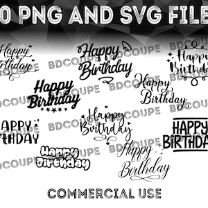 Happy Birthday SVG, Anniversaire png, anniversaire fille Svg, anniversaire garcon Svg, fichier Cricut, Fichiers de découpe silhouette