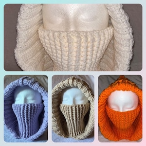 Crochet turtleneck hoodie