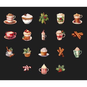 Christmas Drinks Clipart - Christmas Watercolor Clipart - Christmas Drinks - Christmas Cards Clipart - Watercolor Clipart - Drinks Clipart