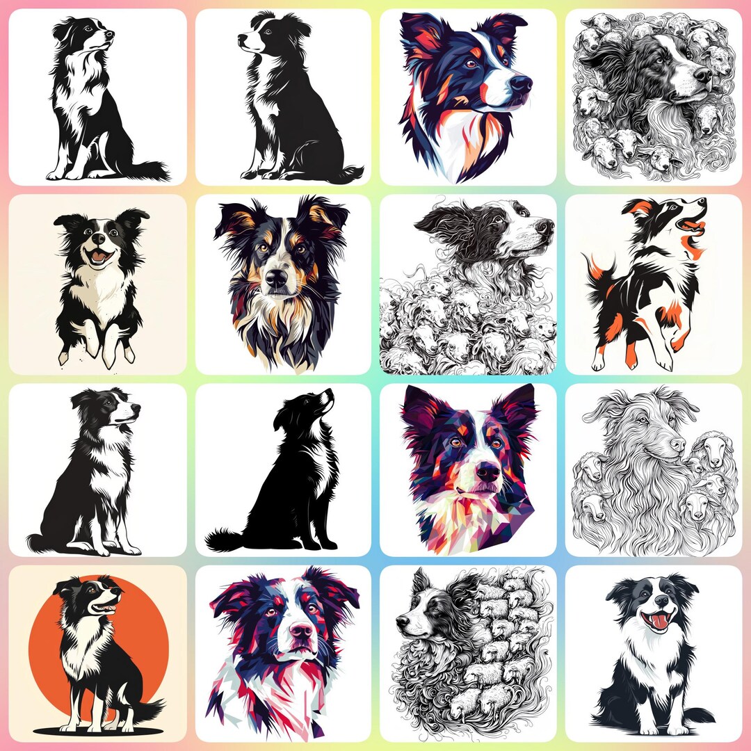 32 Jpgs High Quality Designs of Border Collie Dog Breed Clip Art ...