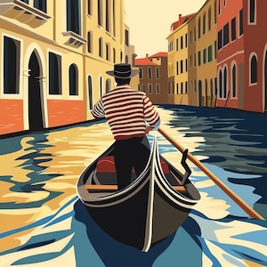 40 JPGs High Quality Designs of Captivating Venice, Set Exquisite Watercolour Prints - Instant Digital Download