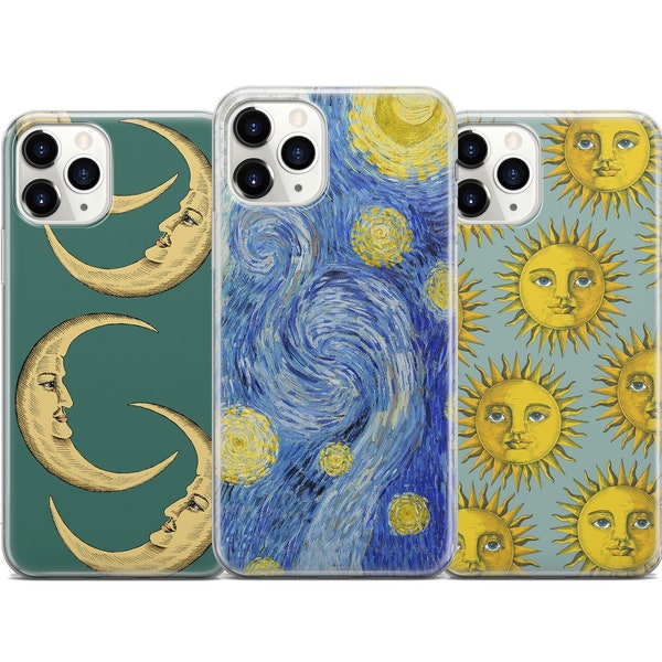 Sun, Moon, Stars Phone case, cover for iPhone 14, 13, 12, 11 ,X, Xs  Samsung, HTC, Huawei, LG