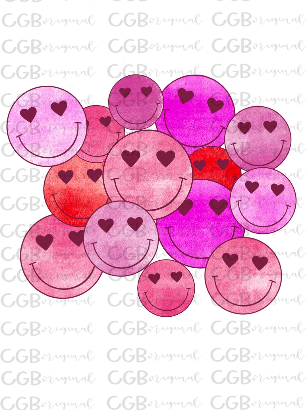 Smiley Face Valentine’s Day Design. Digital Sublimation Design. PNG ...