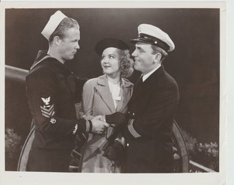 Submarino D-1 (1937), Wayne Morris, Doris Weston, Pat O'Brien, Foto de prensa de película antigua