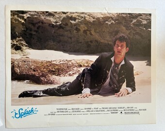 Splash Vintage Movie Lobby Card 1980s Film Tom Hanks on Beach