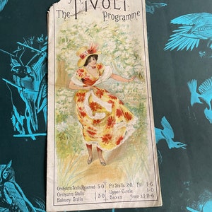 Antique Vaudeville Theater Ephemera - The Tivoli Program for 1902, London, England, Music Comedy Hall