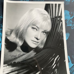 Young May Britt Headshot with Signature 8x10 Signed Blond Bombshell Celebrity Actress Publicity Photo