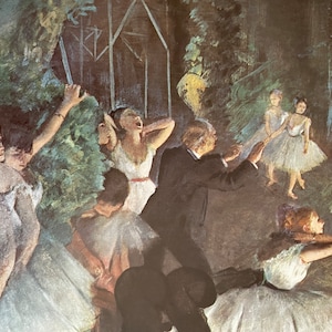Rehearsal of the Ballet on Stage, Edgar Degas, Print 8.75&quot; x 11.5&quot; - Ballerinas Tutus, famous French painter