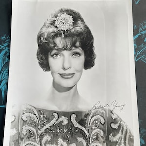 Gorgeous Loretta Young Headshot c 1957 Vintage 8x10 Signed Celebrity Photo 1950s Publicity Pic TV Movie