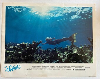 Splash Vintage Movie Lobby Card 1980s Film Daryl Hannah Mermaid Swimming
