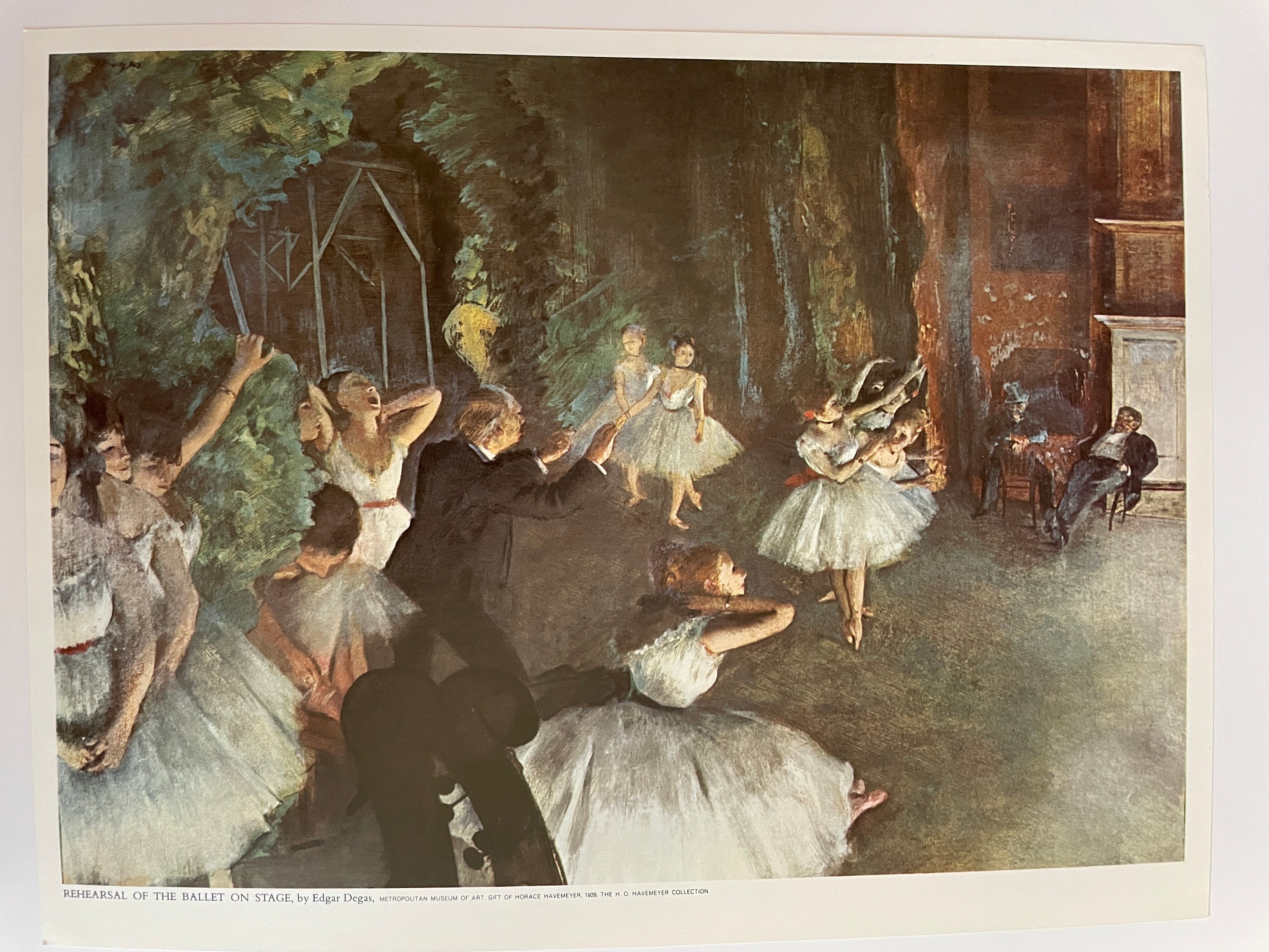 Rehearsal of the Ballet on Stage, Edgar Degas, Print 8.75