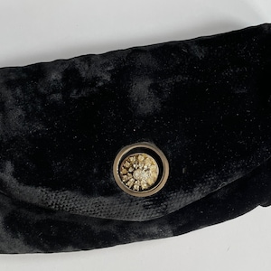 GDK Vintage Black Velvet Clutch Purse