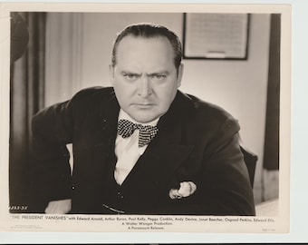 El presidente desaparece (1934) Foto de época de Edward Arnold de la película de la década de 1930.